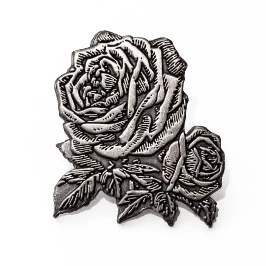 Antique Silver Rose Pin
