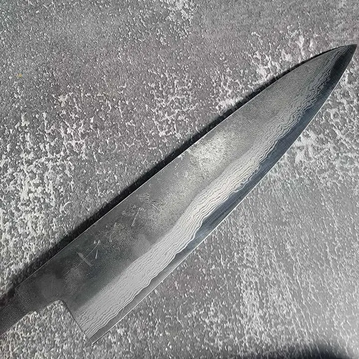 Shigeki Tanaka Aogami #2 Kurochi Damascus 240mm Gyuto No Handle