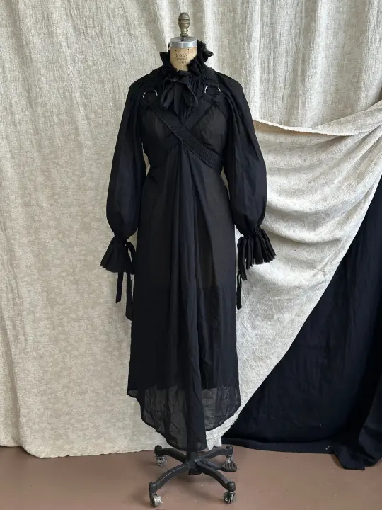 Ultra Maxi Alchemist Chemise in Black Cotton Gauze (Pre-Order)