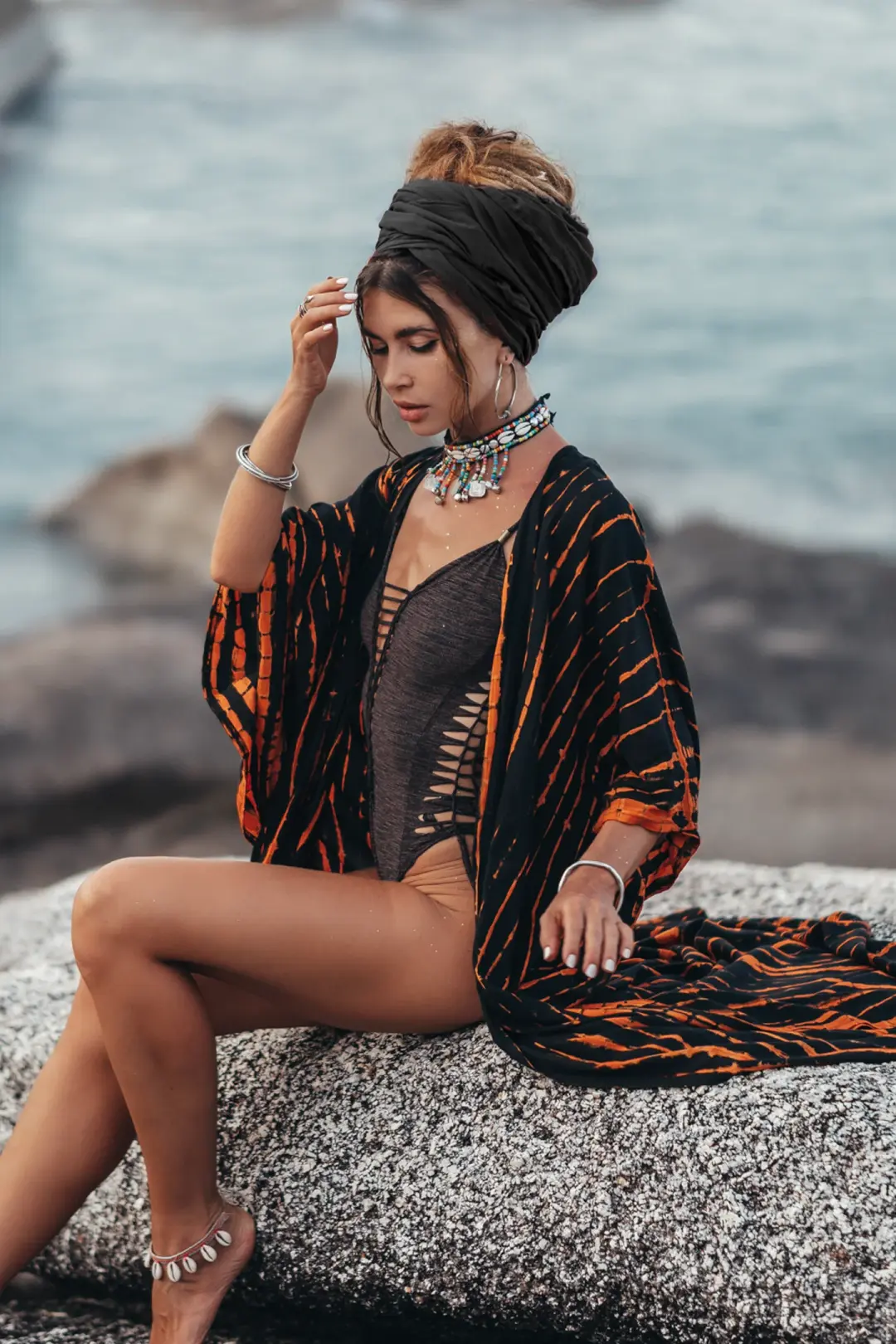 Headscarf Wrap Rachini Black