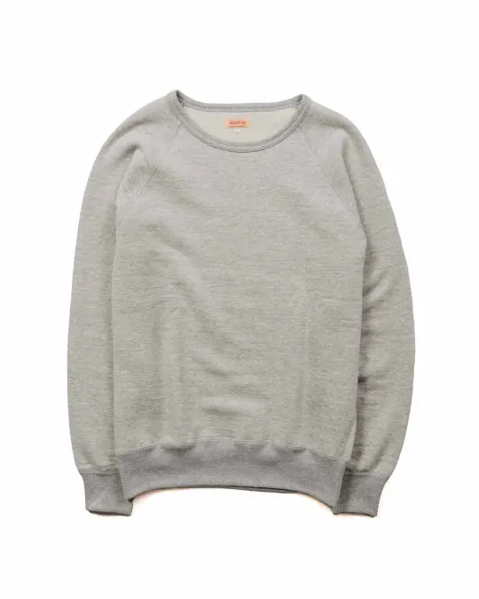 The Real McCoy's MC21018 9oz. Loopwheel Raglan Sleeve Sweatshirt Ash Grey
