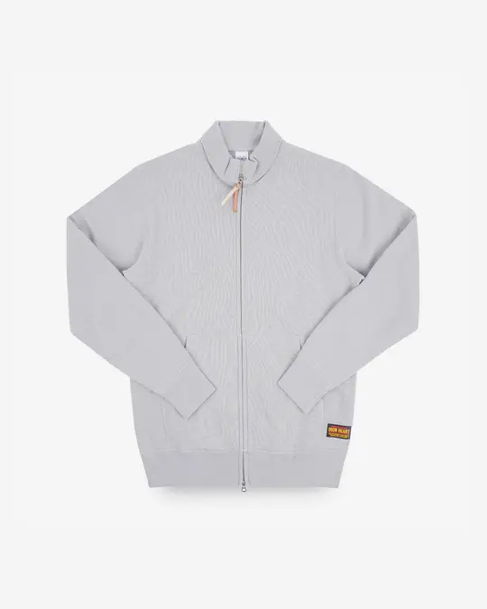 14oz Ultra Heavyweight Loopwheel Cotton Zip Up Sweater - Grey
