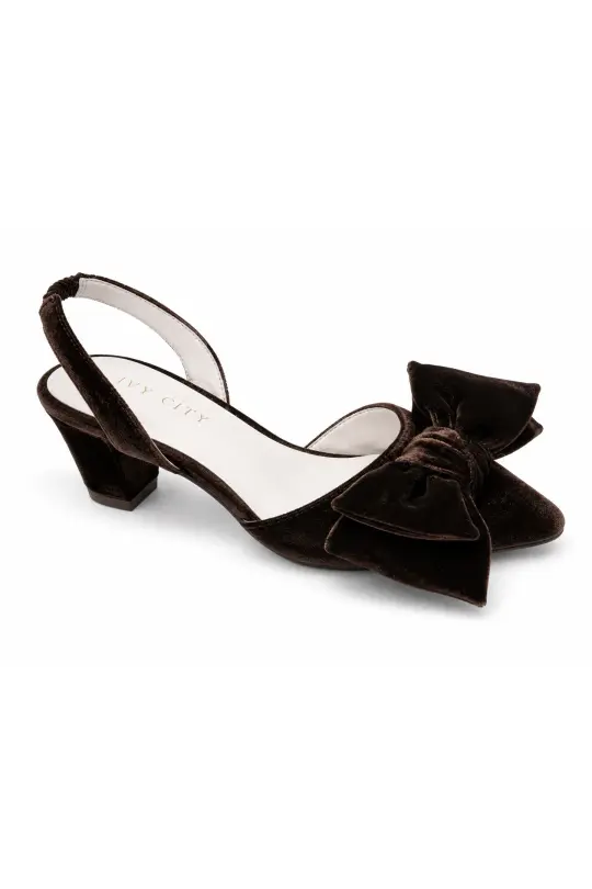 Eloise Bow Heel in Brown