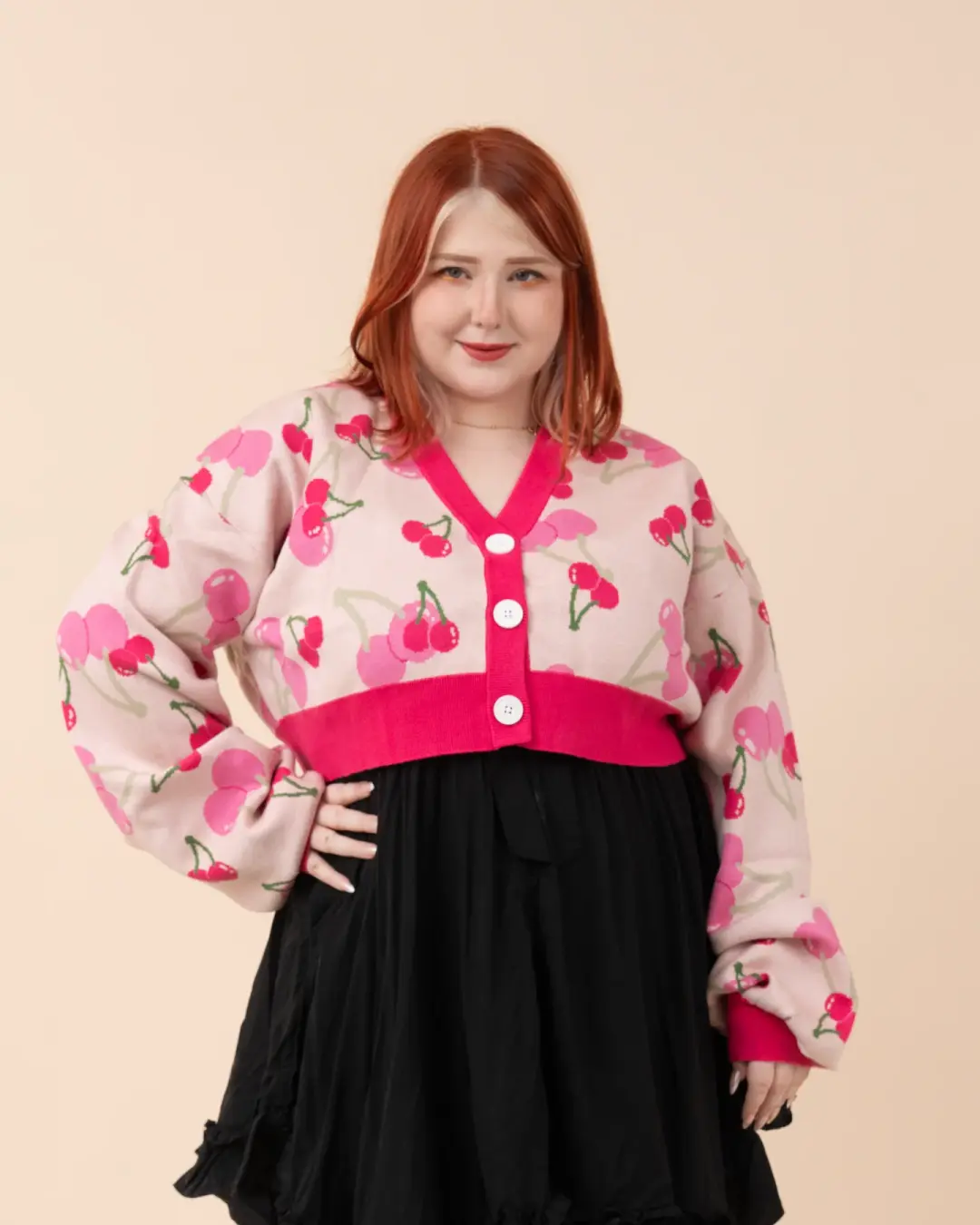 Cropped Cherry Cardigan