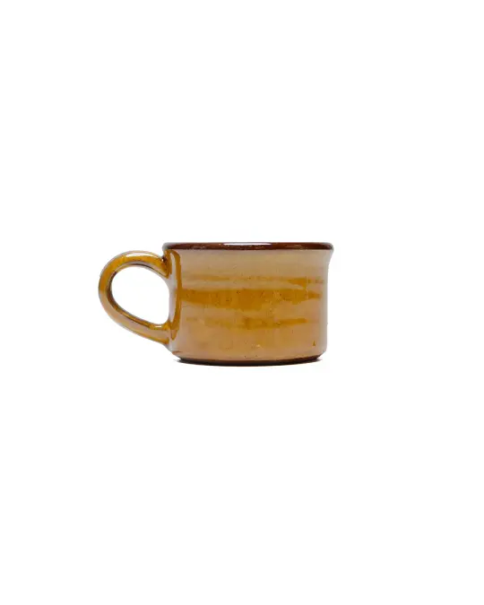 Tender Half Height Coffee Mug Red Clay Amber Glaze