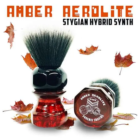 Amber Aerolite 24mm Stygian Synth Hybrid Brush | Retro Shave Tech!