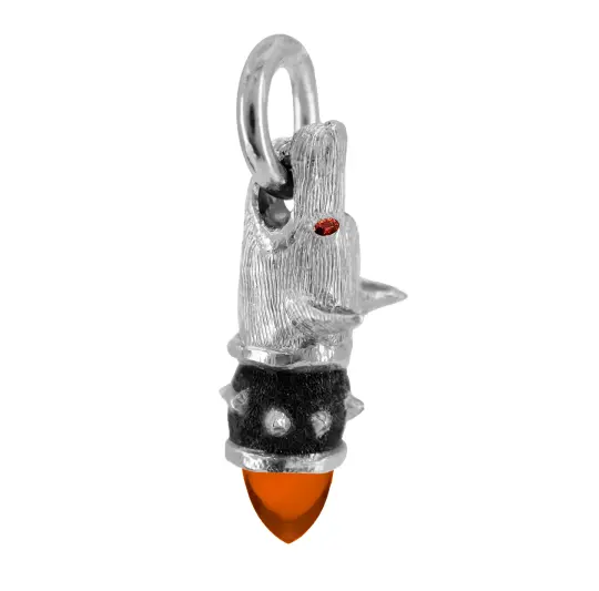 Mailarde - Watchful Hound Pendant with Carnelian and Sapphires