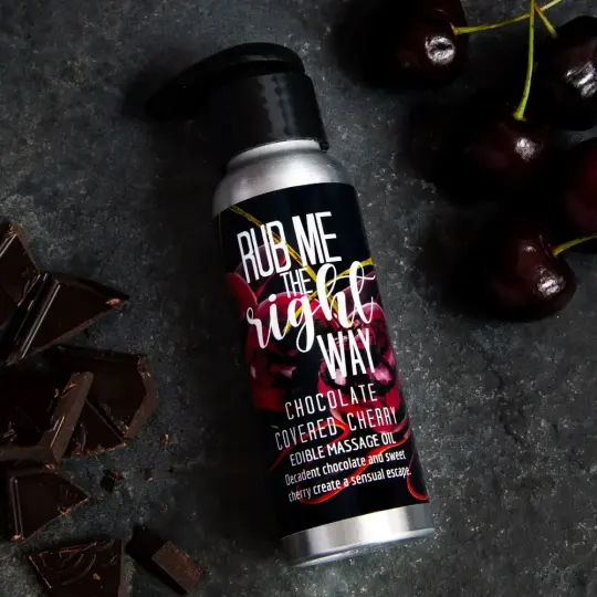 Chocolate-Covered Cherry Edible Massage Oil.