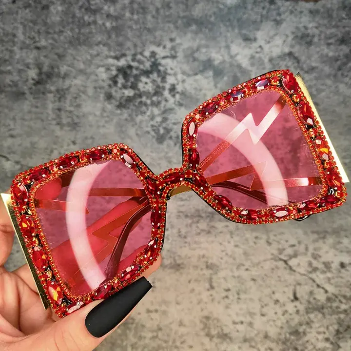 Oversized Glam Rhinestone Sparkle Sunglasses (5 Colour Options)