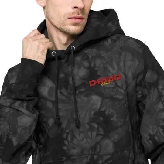 Droid Black Unisex Champion Tie-Dye Hoodie