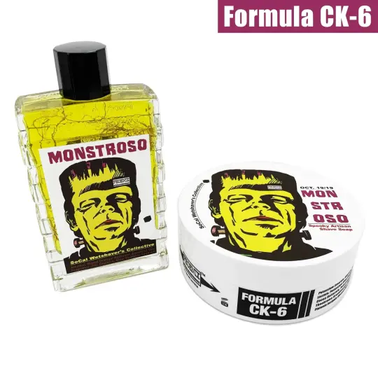 Monstroso Artisan Shaving Soap & Aftershave Bundle Deal | Ultra Premium CK-6 Formula | 4 oz