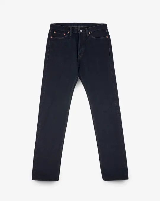 21oz Selvedge Denim Relaxed Tapered Cut Jeans - Indigo Overdyed Black