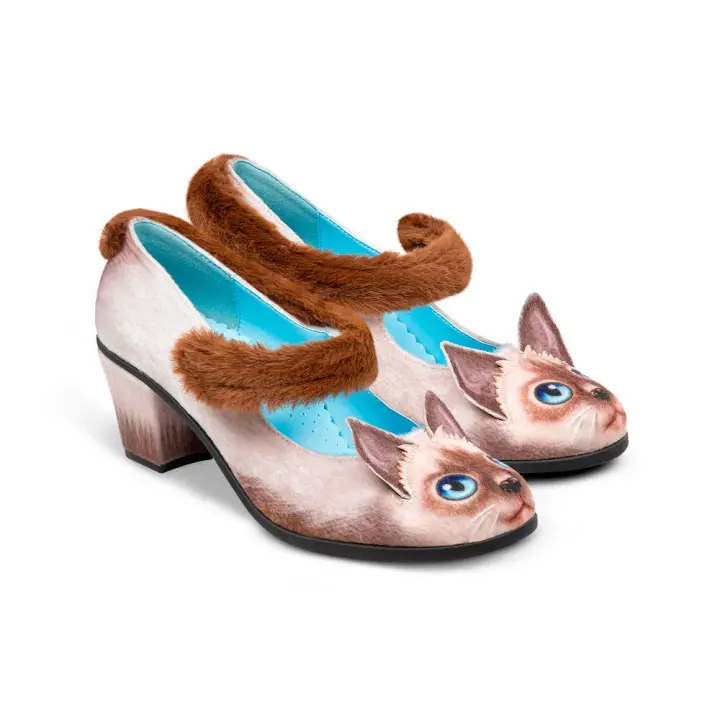 Mid Heels Siamese Cat Women's Mary Jane Pump