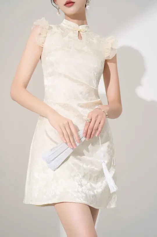 Niche design dress new summer high-end French temperament slimming Chinese style skirt R4219