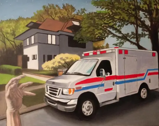 "The Emergency" oil painting