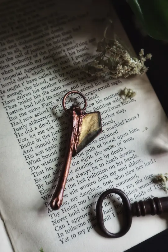 Mini Labradorite Bone Axe
