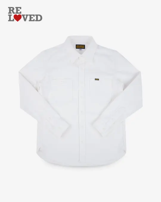 13.5oz Denim Work Shirt - White (IHSH-391-WHT) Size Small