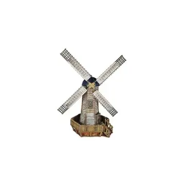 Fully painted 28mm 3D-printed working windmill with rotating sails and fenced yard — tabletop RPG terrain for D&D, Pathfinder & wargaming