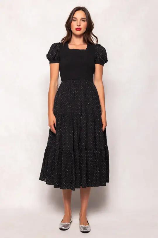Darby Dress in Black Diamonte