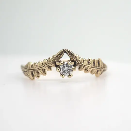 Lady Fern ring with gemstone