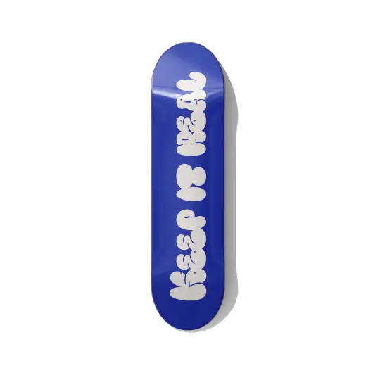 Keep It Real Blue Typography Skateboard Wall Art