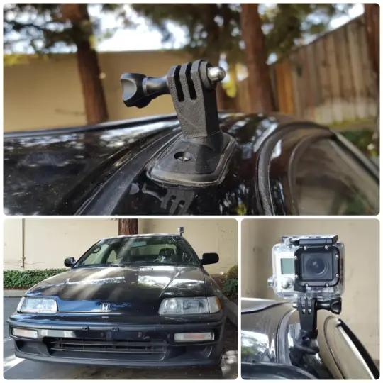 Honda CRX Antenna GoPro Mounting Plate (+ Civic hatch)