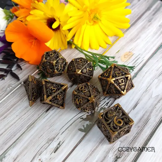 Kraken Hollow Metal Dice Set – 7-Piece Tentacled Sea Monster DnD Dice
