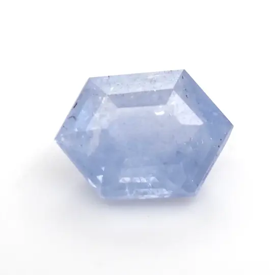 Milky blue sapphire hexagon step cut .78ct