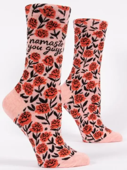 Blue Q NAMASTE YOU GUYS W-CREW SOCKS
