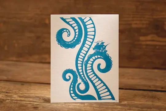 Tentacle Wave - Letterpress Print (8.5 x 11")