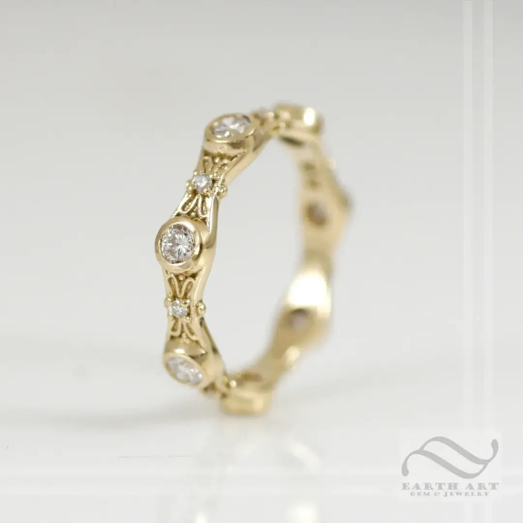 Ladies Tangled Wedding Band - Ladies ring in 14k gold
