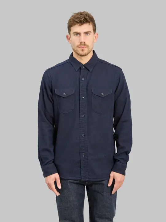 UES Indigo Cotton Viyella Shirt