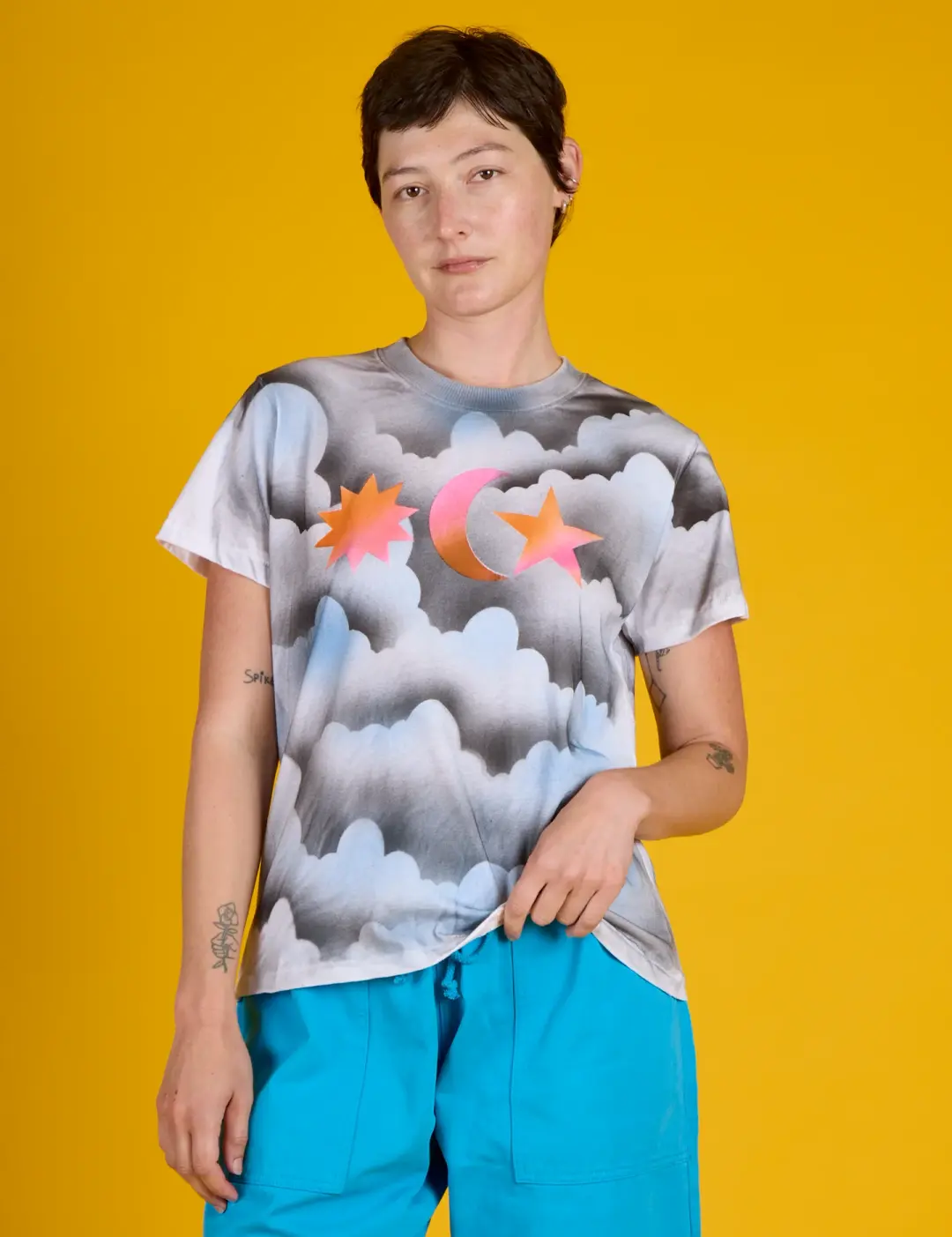 Airbrush Vintage Tee - Dark Cloud & Sky