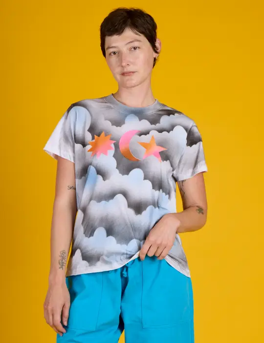 Airbrush Vintage Tee - Dark Cloud & Sky