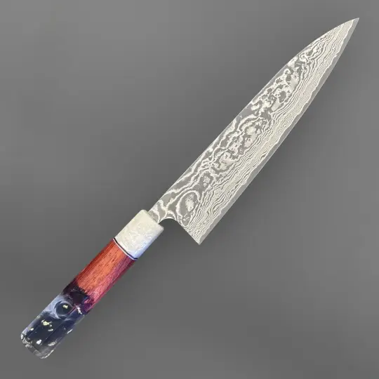 Takeshi Saji SG2 Kuro Damascus Gyuto 210mm with Prisma Knife Handle