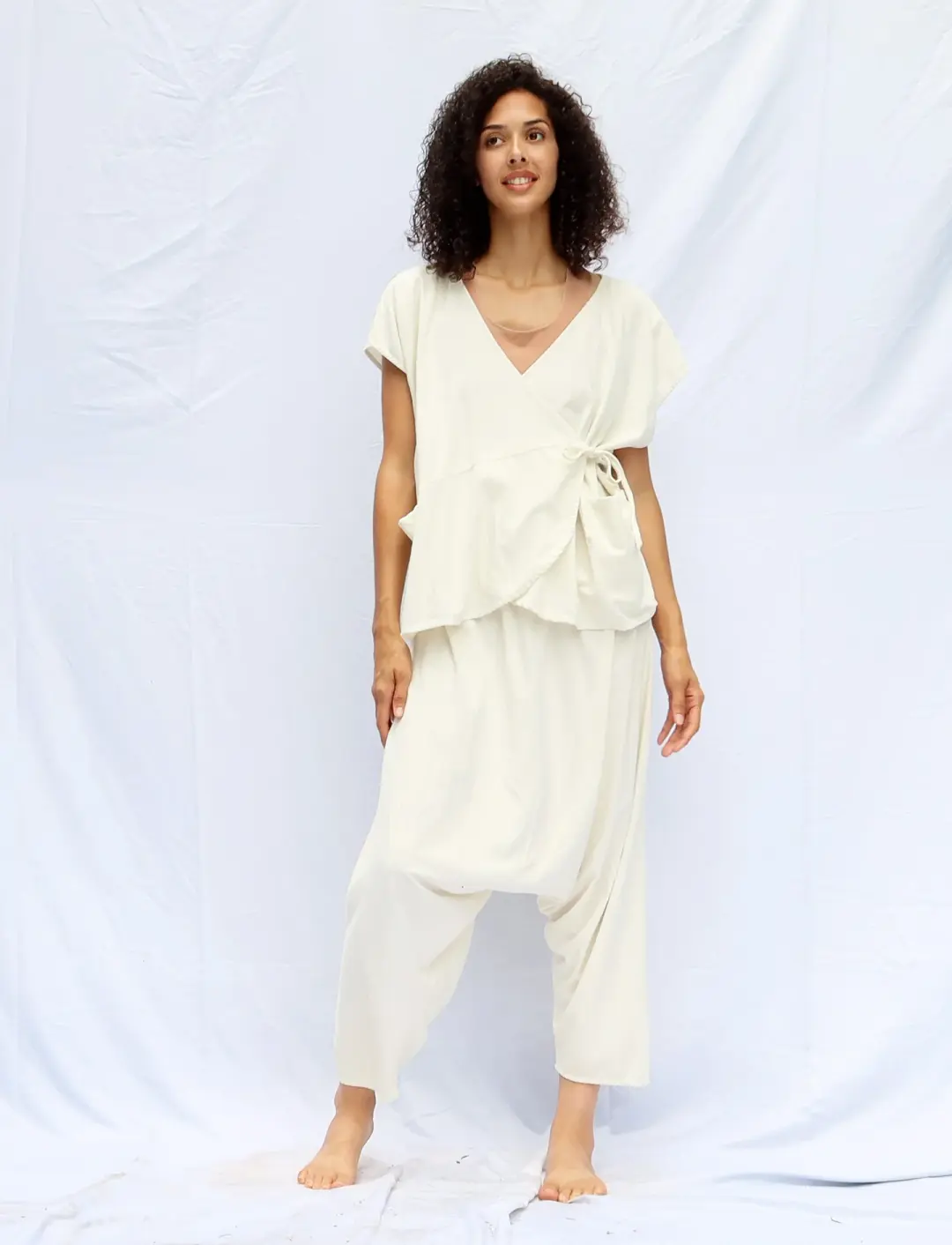 Silk Wrap Origami Shirt Kaftan