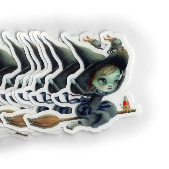 The Witch the Spider and the Candy Corn (Sticker)