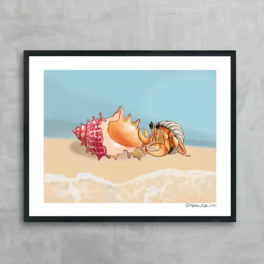 Hermit Crab and His New Home Fine Art Print