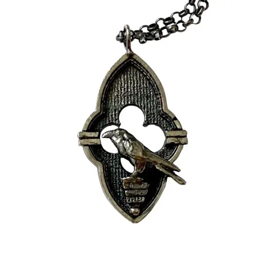 Poe's Raven Charm in Sterling Silver