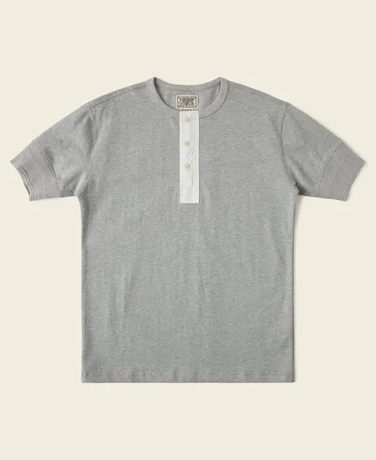 Vintage Short Sleeve Henley T-Shirt - Gray