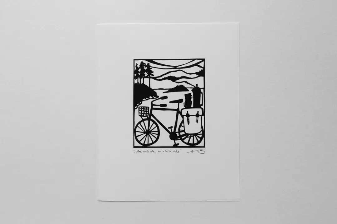 "Coffee Outside, On A Bicycle" 8x10" print
