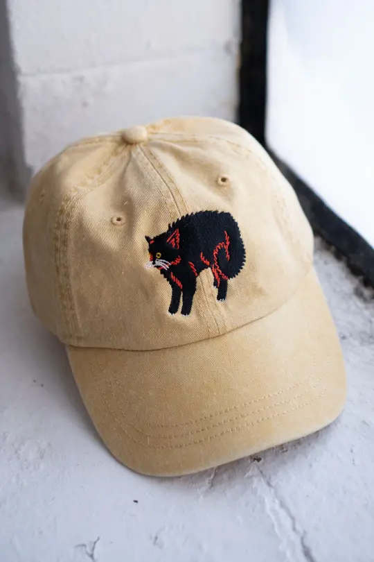 Scaredy Cat Dad Hat | Vintage Mustard