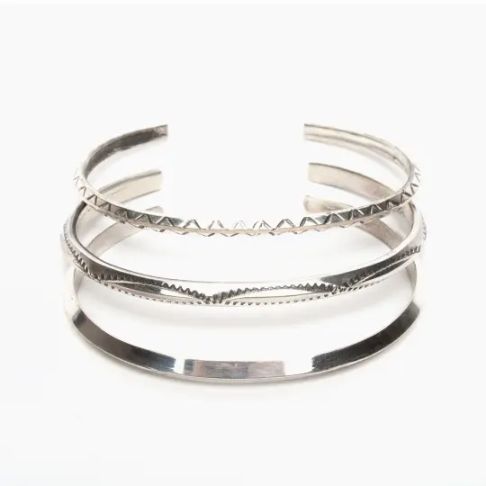 Zuni & Navajo Sterling Silver Cuff Bracelets