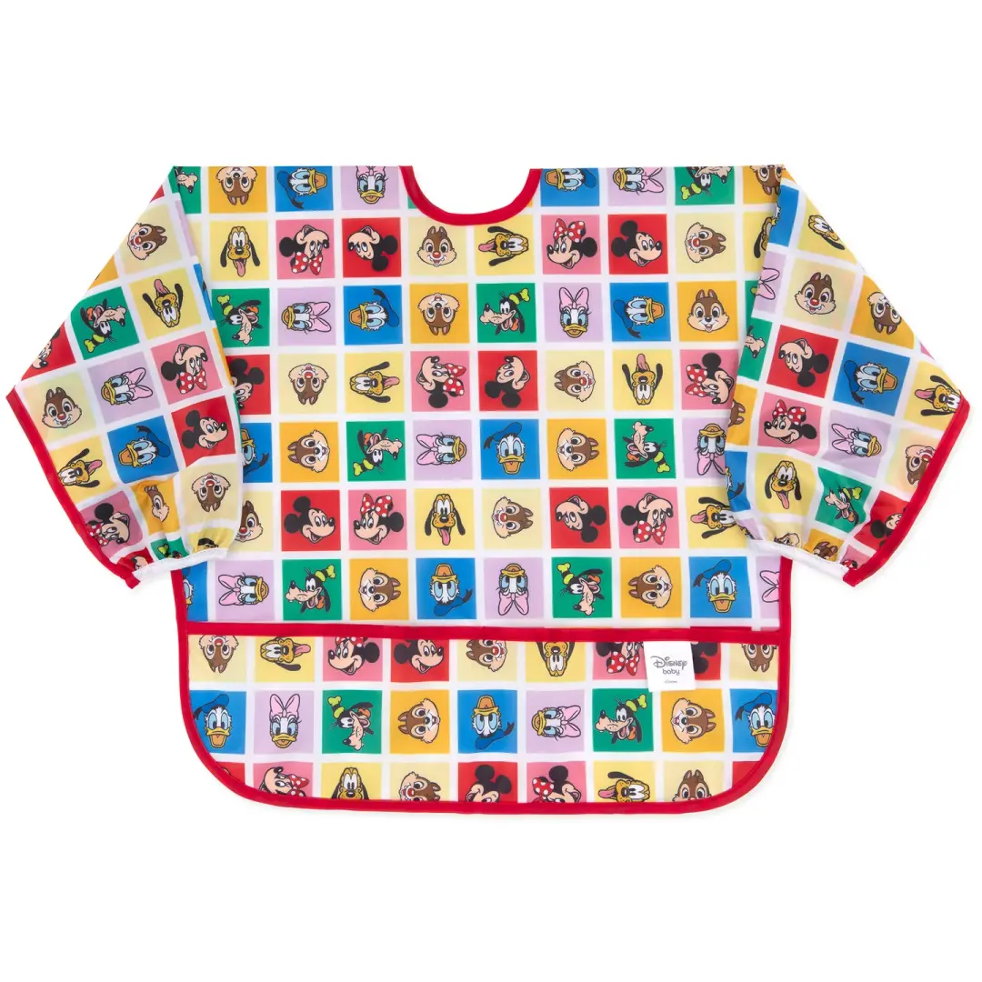 Sleeved Bib: Mickey & Friends Check Mates