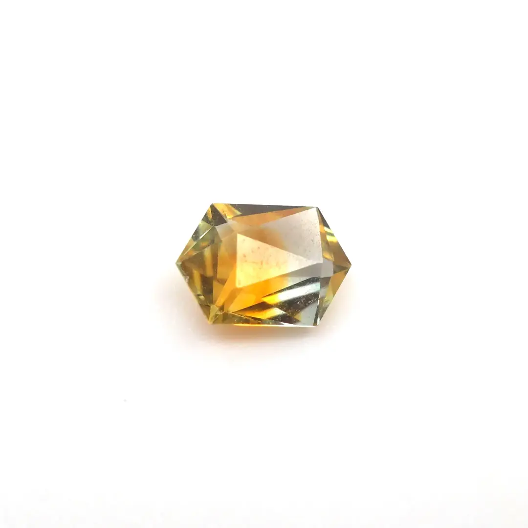 Green orange Montana sapphire geo cut .92ct