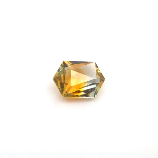 Green orange Montana sapphire geo cut .92ct