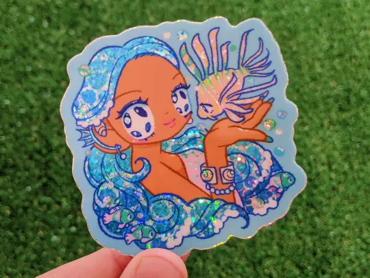 may 2023 "ornate mermaid"  die cut sticker