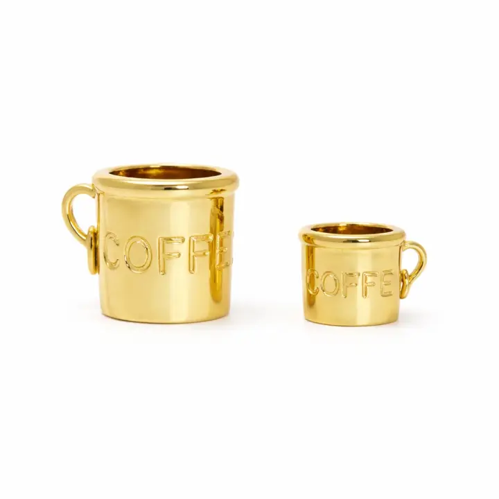 Gold Coffee Mug, Monogram Coffee Cup Charm, CPG2755-2844