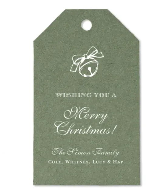 Custom Foil Printed Holiday Luggage Style Gift Tag