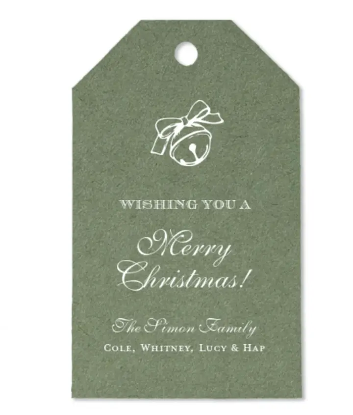 Custom Foil Printed Holiday Luggage Style Gift Tag